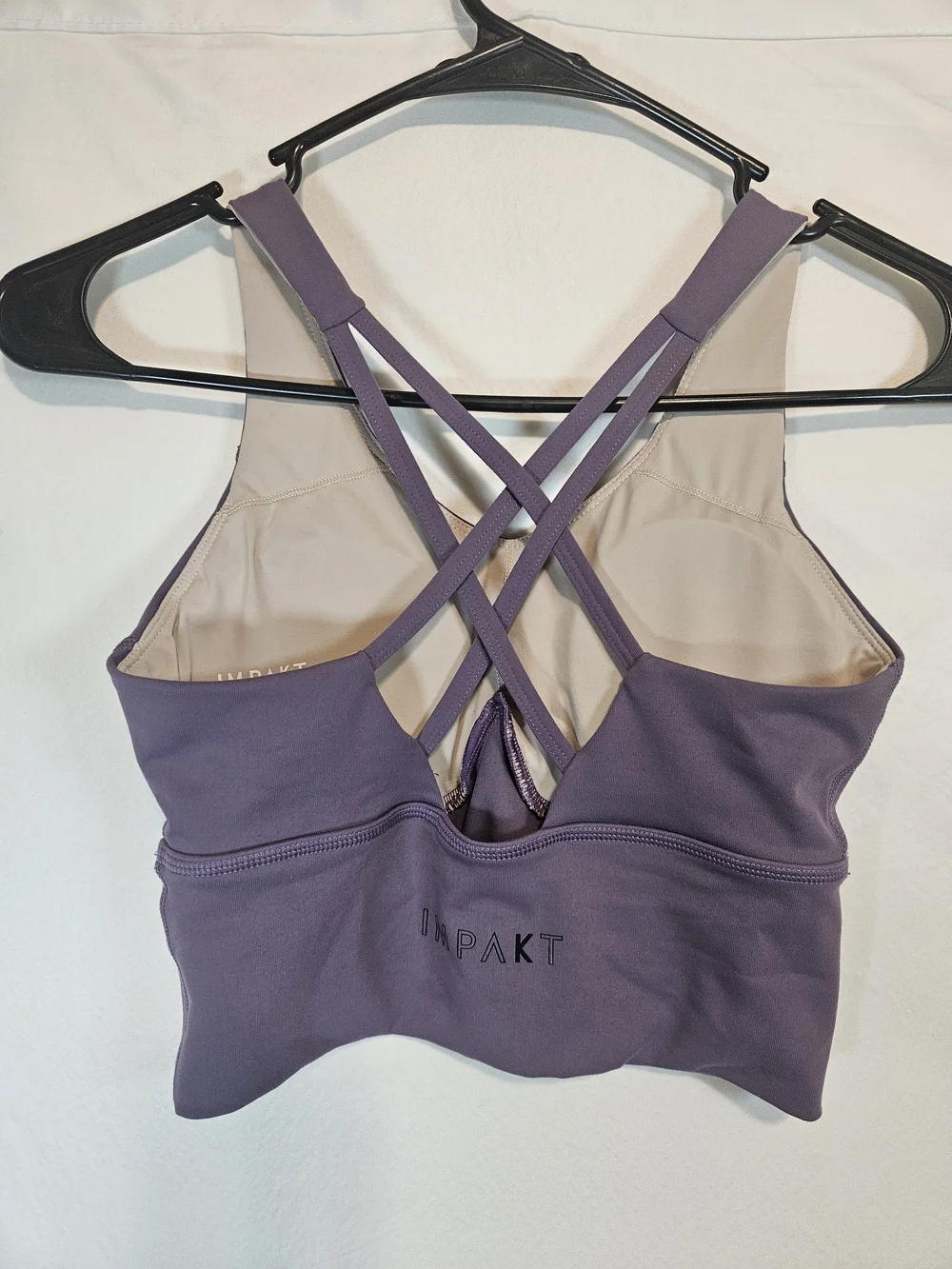 Purple Crisscross Longline Sports Bra